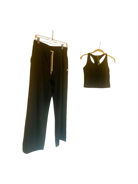 Vuori Pants - NWT Vuori Halo Essential Wide-leg and crop top Set BLACK HEATHER  Size M